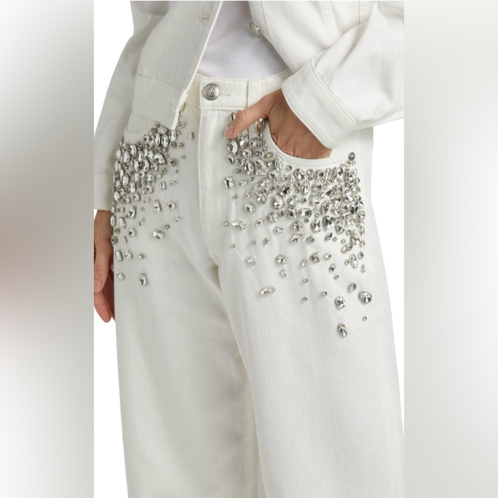 Rag & Bone Andi Embellished Wide-Leg Jeans